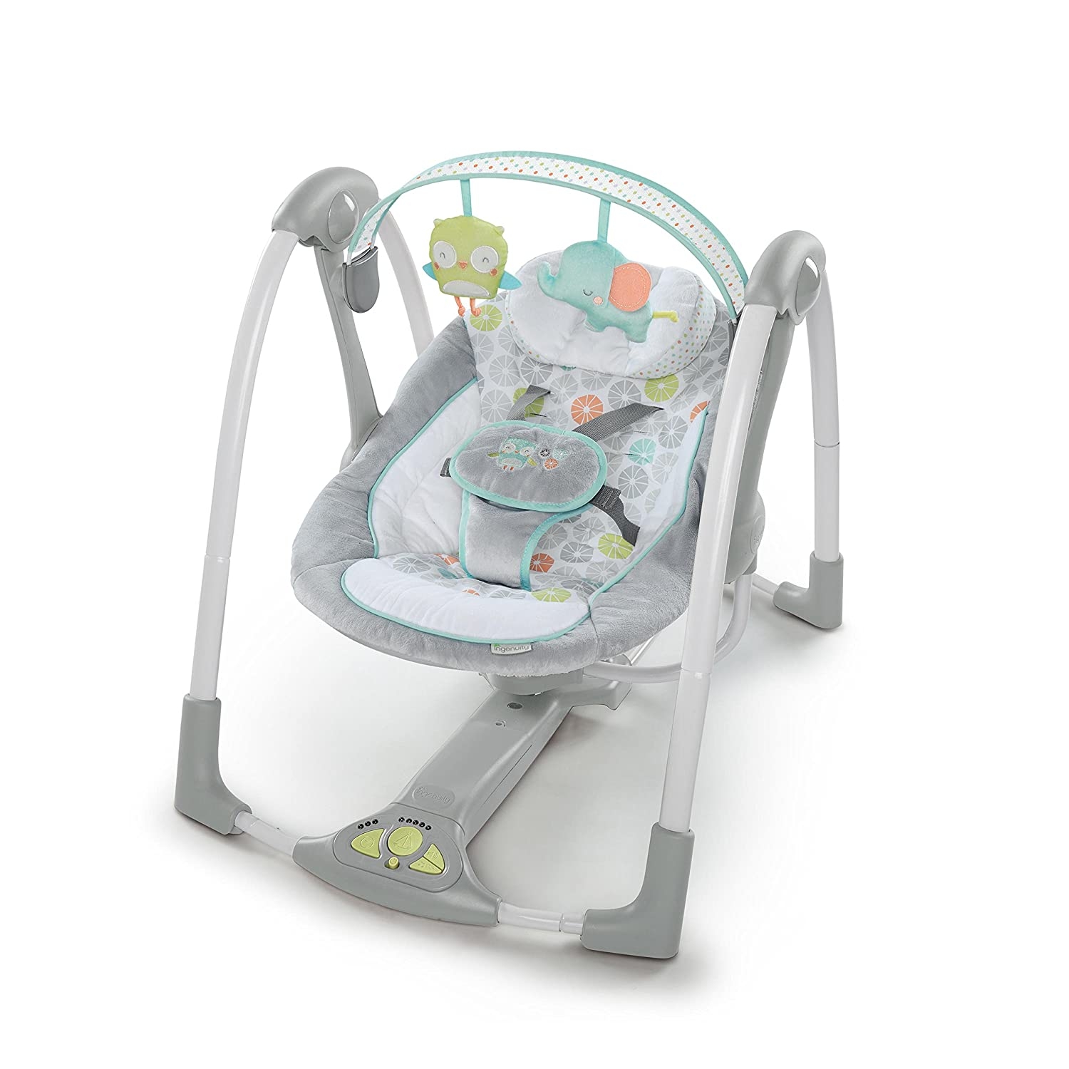 Ingenuity - Leagan portabil Swing 'n Go Portable Swin - Hugs & Hoots, [3],bestfam.ro
