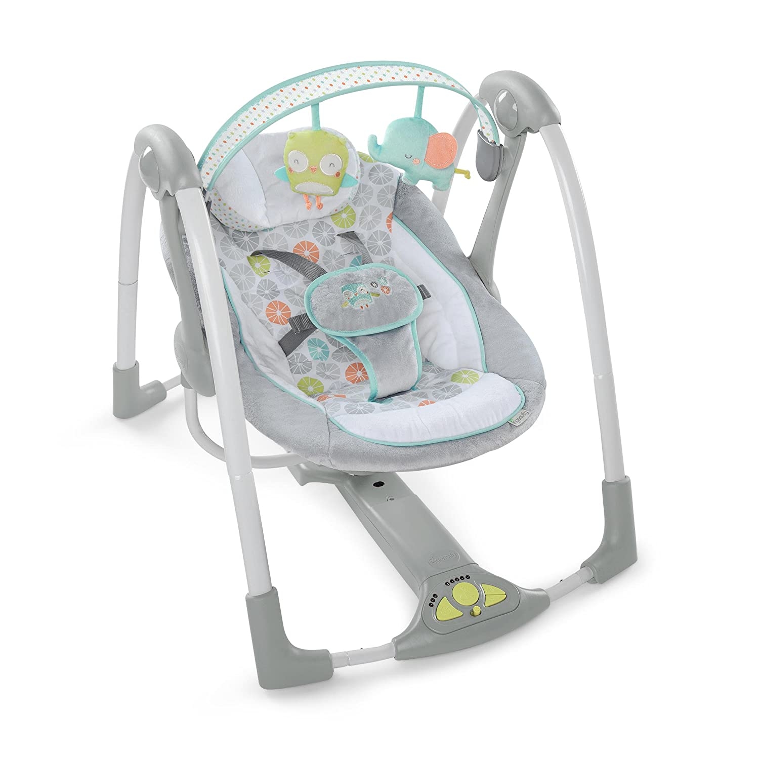 Ingenuity - Leagan portabil Swing 'n Go Portable Swin - Hugs & Hoots, [4],bestfam.ro
