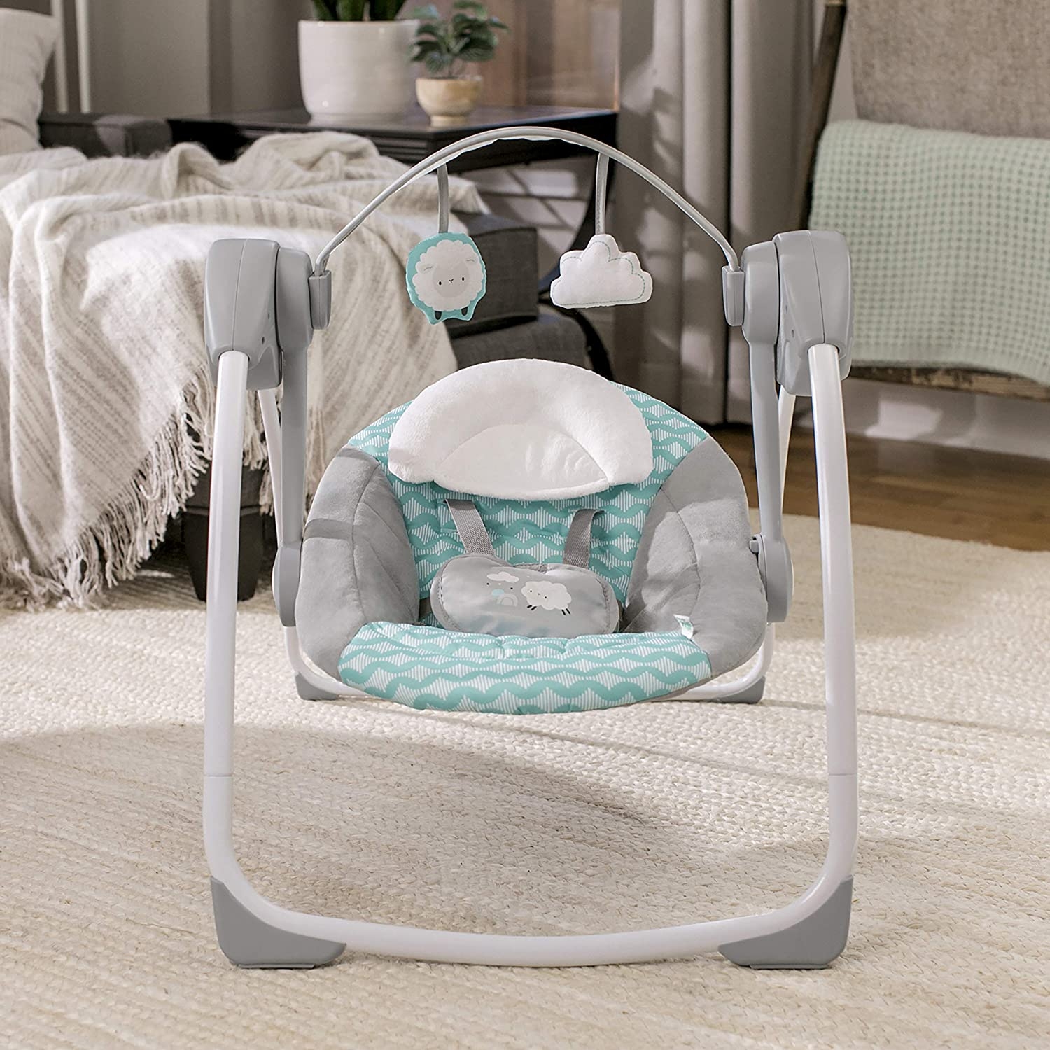 Ingenuity - Leagan portabil Swingity Swing, Goji, [6],bestfam.ro