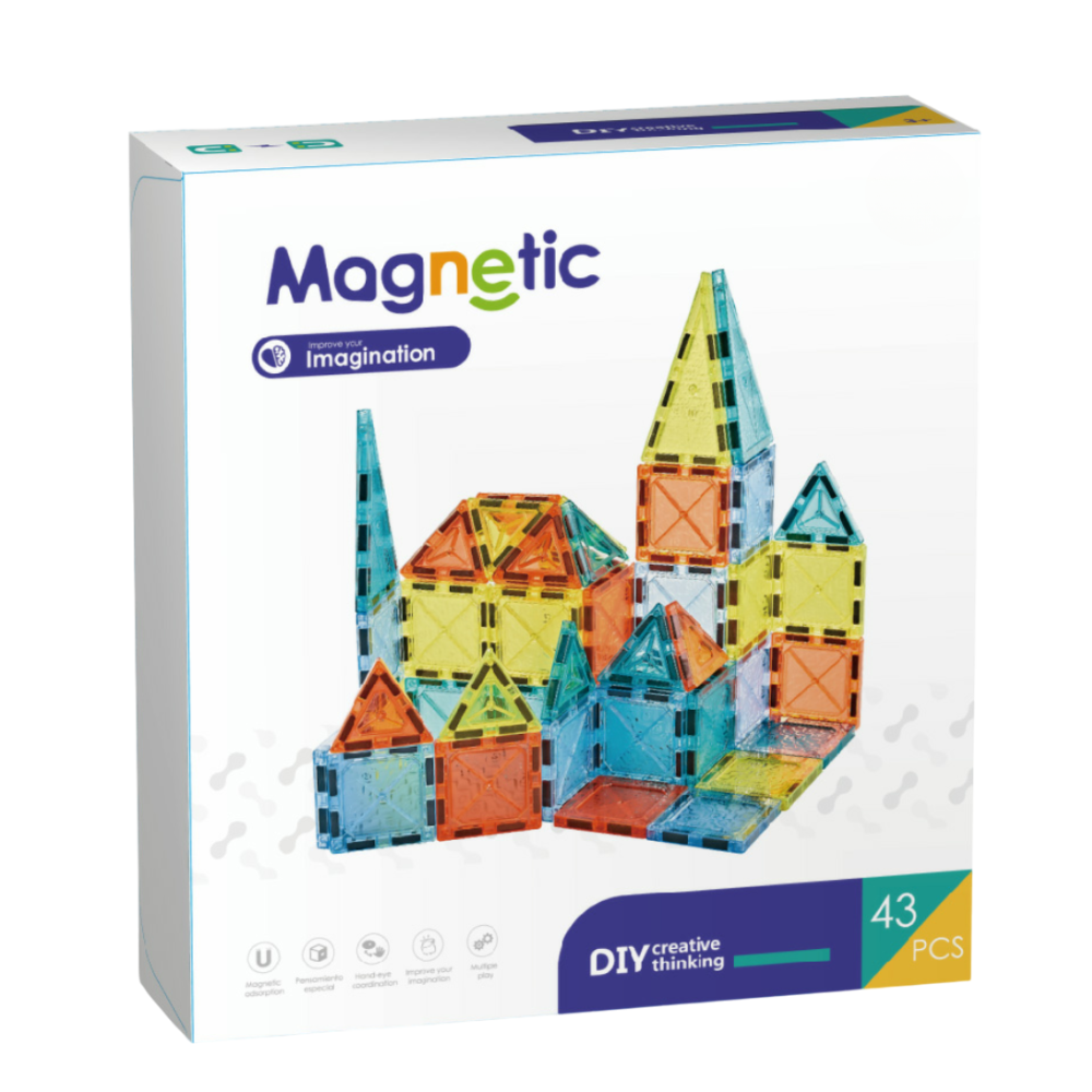 Joc de constructie magnetic - 43 piese (5.5 cm)