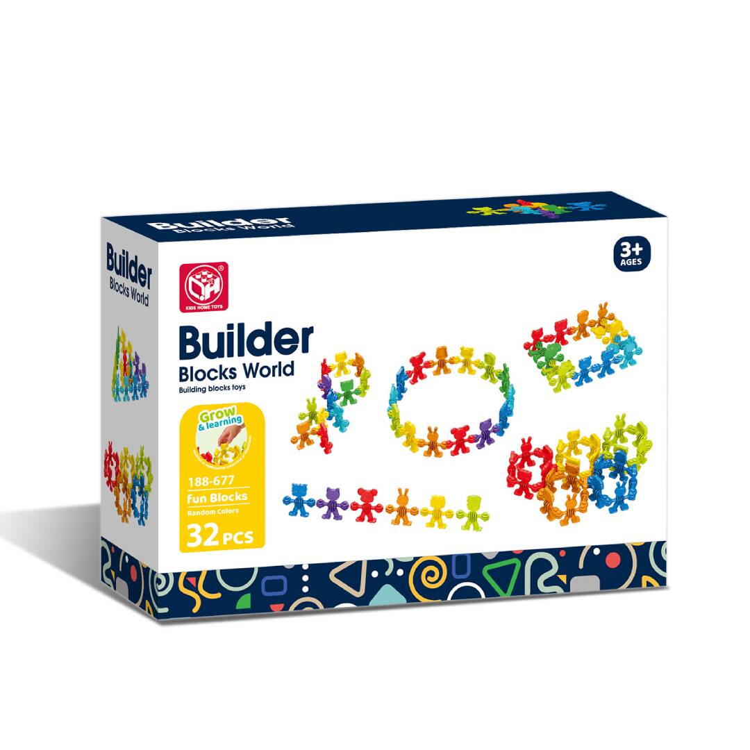 Joc de constructie STEAM - Animalute vesele (32 piese)