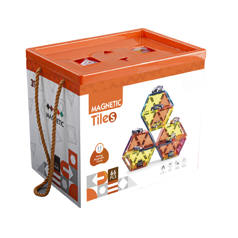 Joc magnetic - Parcarea masinutelor 66 piese (7.5 cm)