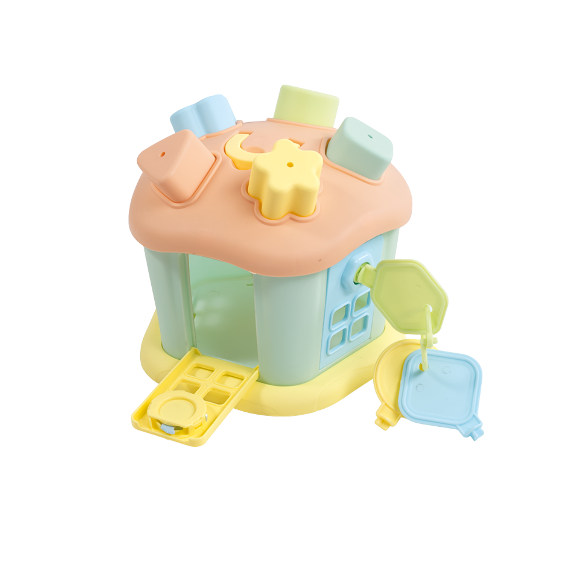 Joc sortare - Casuta vesela cu chei - Pastel, [2],bestfam.ro