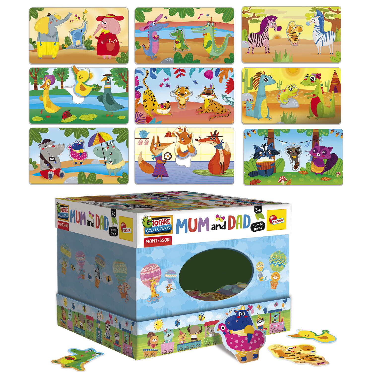 Joc tactil Montessori - Animalutele si familiile lor, [2],bestfam.ro