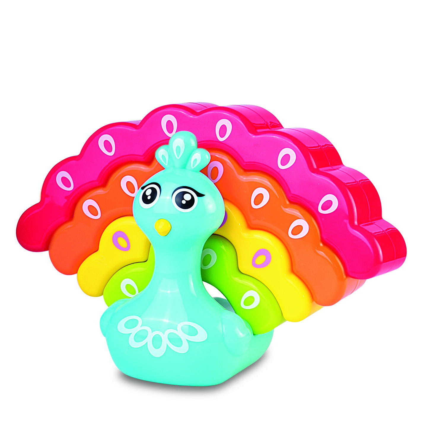 Jucarie de stivuit - Paun colorat, [3],bestfam.ro