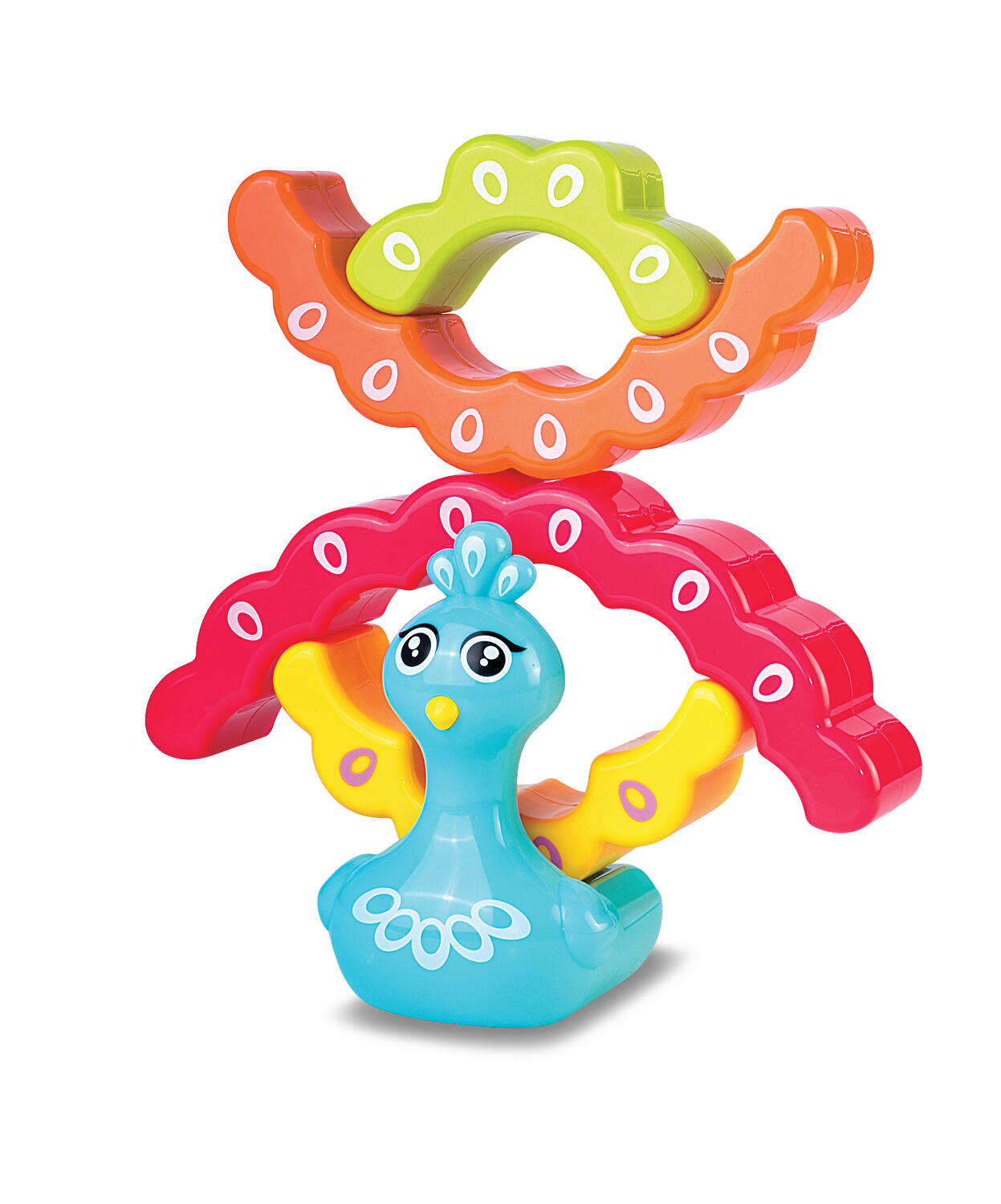 Jucarie de stivuit - Paun colorat, [6],bestfam.ro