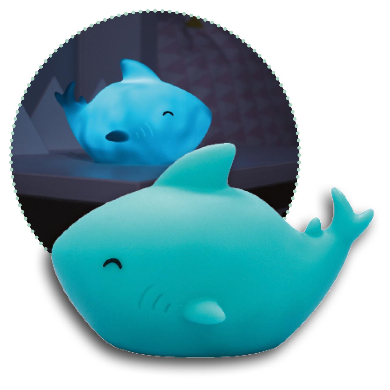 Lampa de veghe cu LED, cu oprire cronometrata, forma rechin, albastra, Lumilu Sea Life Shark, Reer 52303, [2],bestfam.ro