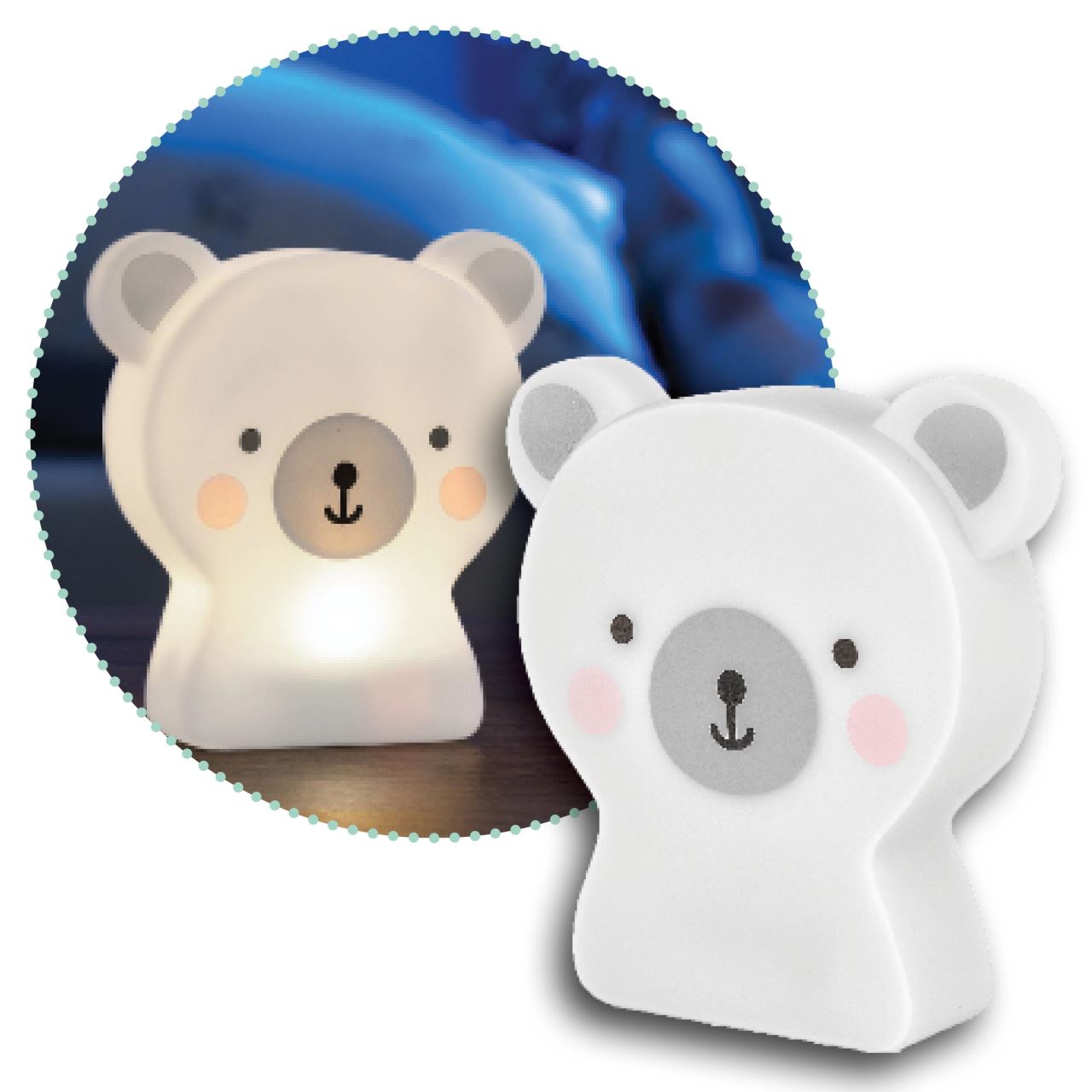 Lampa de veghe cu LED, cu oprire cronometrata, forma ursulet, alba, Lumilu Cute Friends Bear, Reer 52310, [2],bestfam.ro