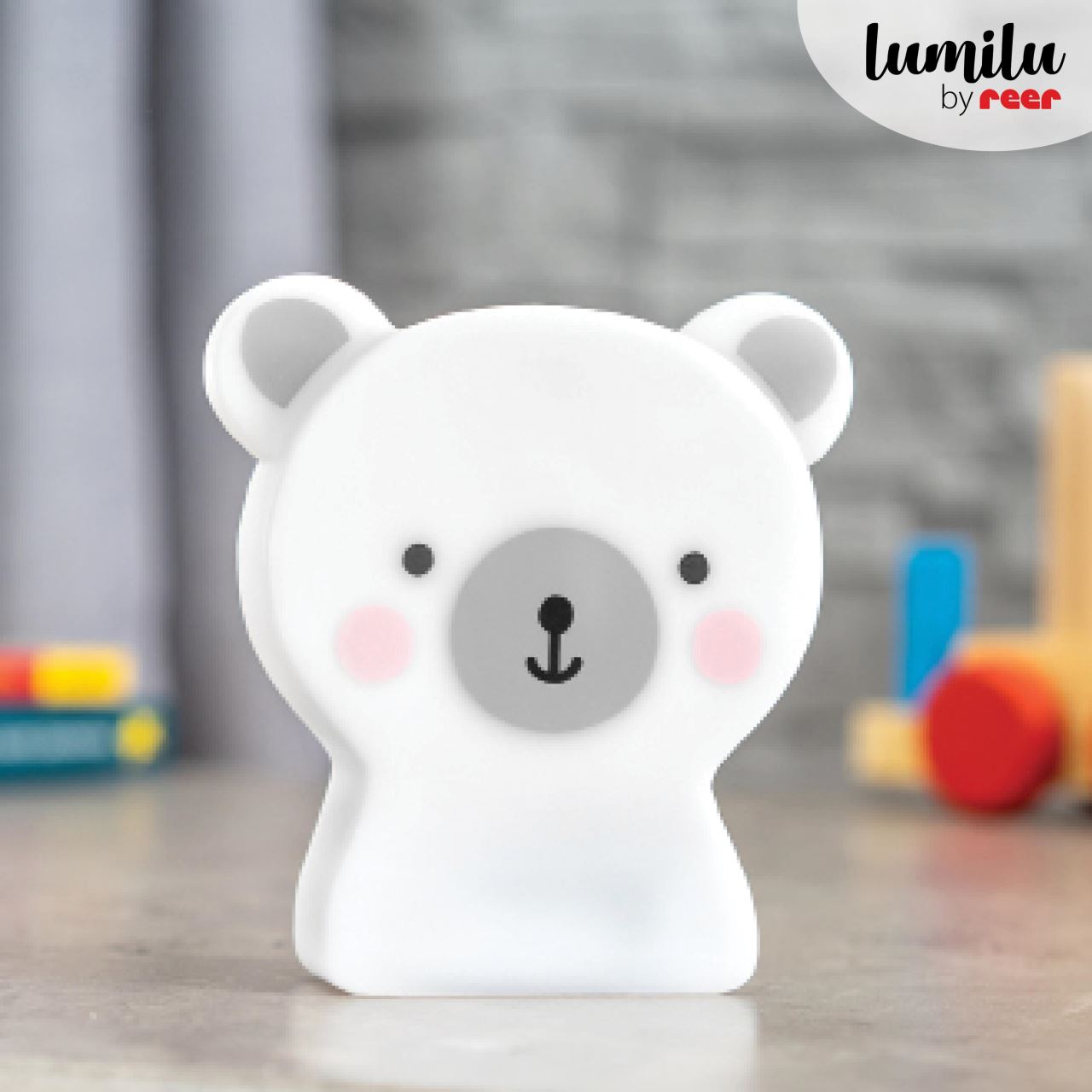 Lampa de veghe cu LED, cu oprire cronometrata, forma ursulet, alba, Lumilu Cute Friends Bear, Reer 52310, [5],bestfam.ro