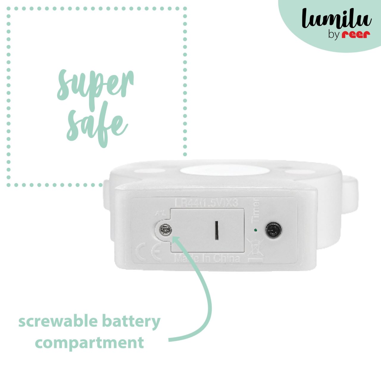 Lampa de veghe cu LED, cu oprire cronometrata, forma ursulet, alba, Lumilu Cute Friends Bear, Reer 52310, [6],bestfam.ro