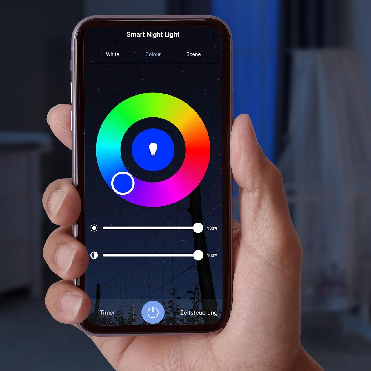 Lampa de veghe inteligenta cu senzor de miscare, comunicare wireless cu smartphone, temporizator, Reer NightGuide SmartLight 52460, [7],bestfam.ro