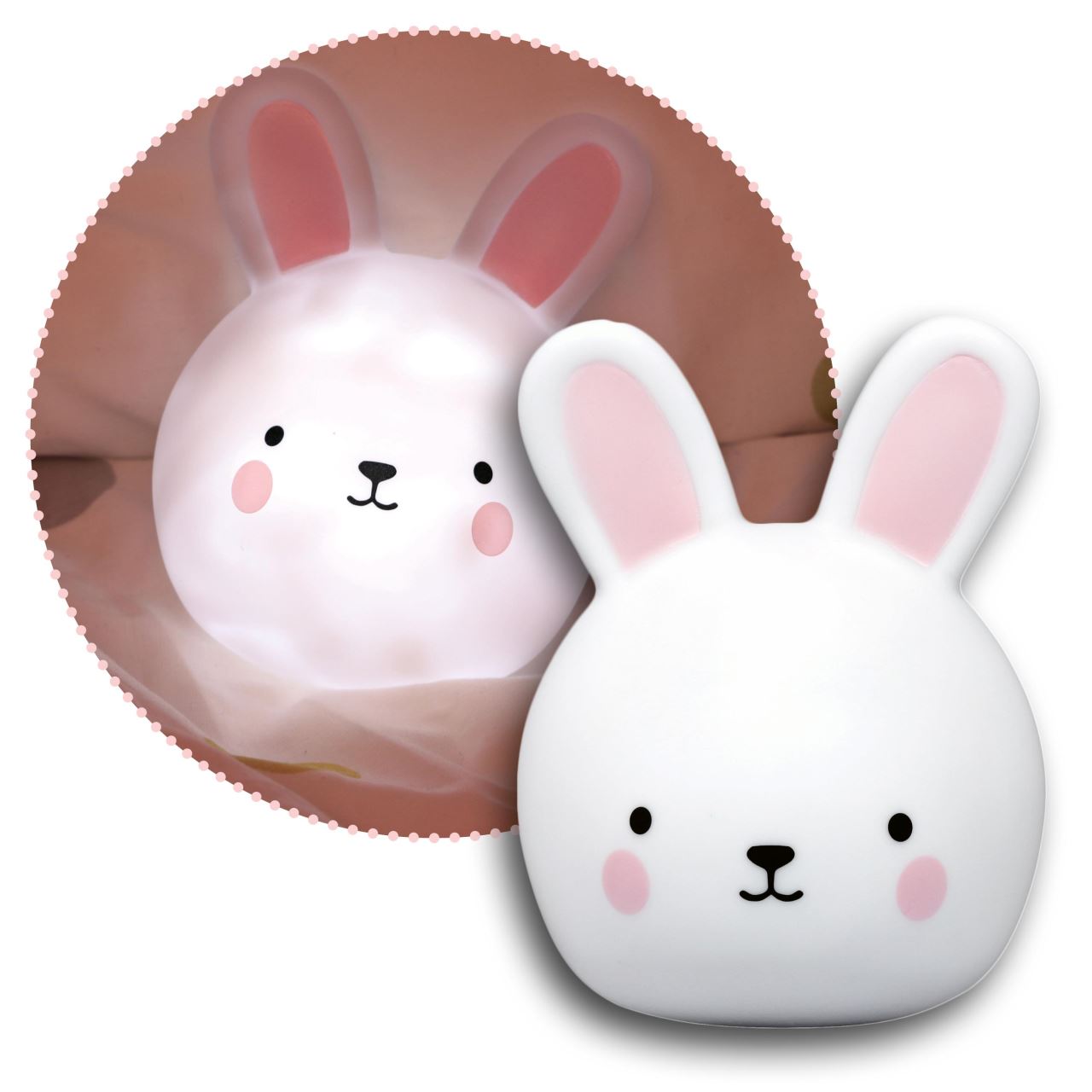 Lampa de veghe si veioza cu touch, 2in1, prindere perete, cu led, lumina reglabila si oprire cronometrata, forma iepuras, Lumilu Touch Light Bunny, Reer 52200, [2],bestfam.ro