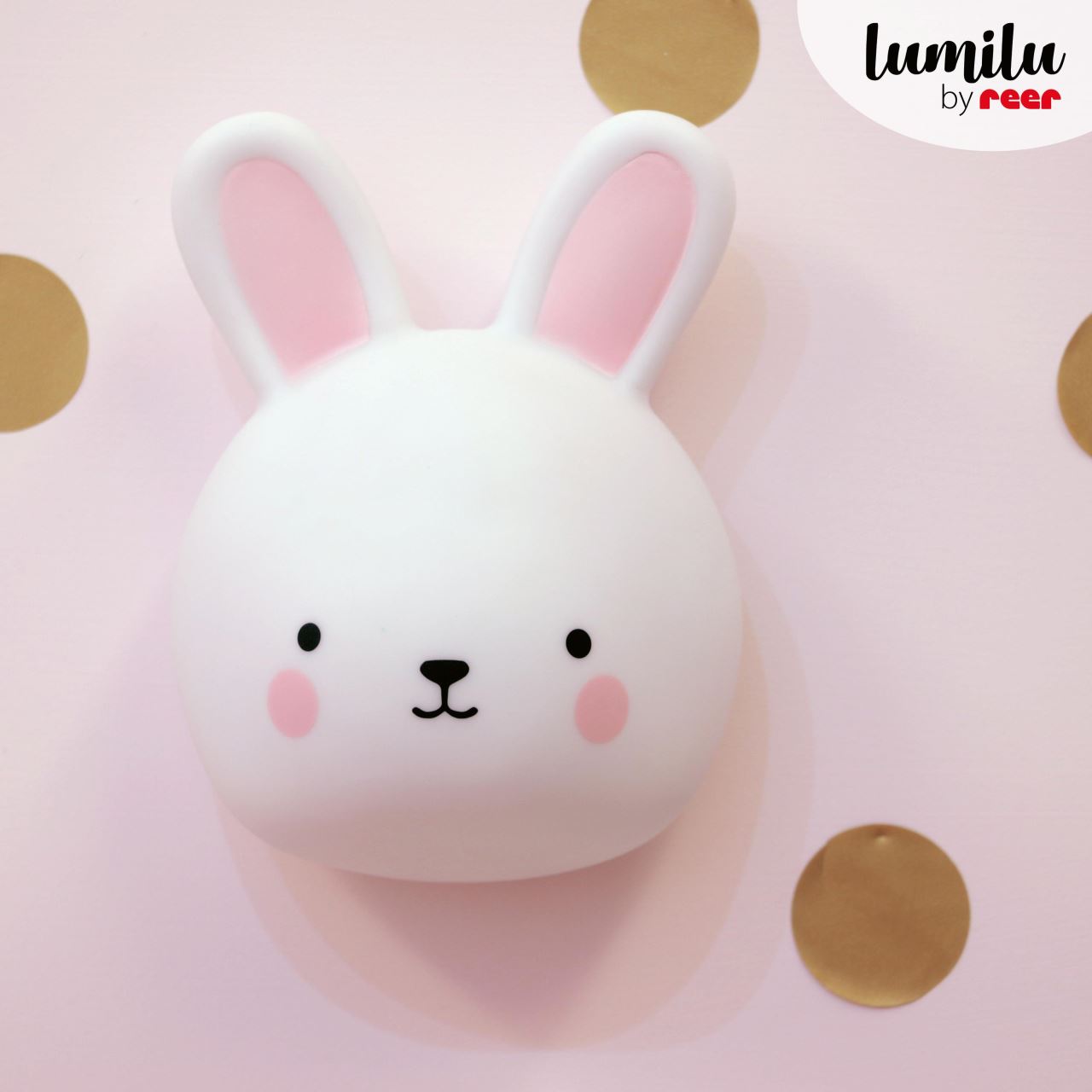 Lampa de veghe si veioza cu touch, 2in1, prindere perete, cu led, lumina reglabila si oprire cronometrata, forma iepuras, Lumilu Touch Light Bunny, Reer 52200, [5],bestfam.ro