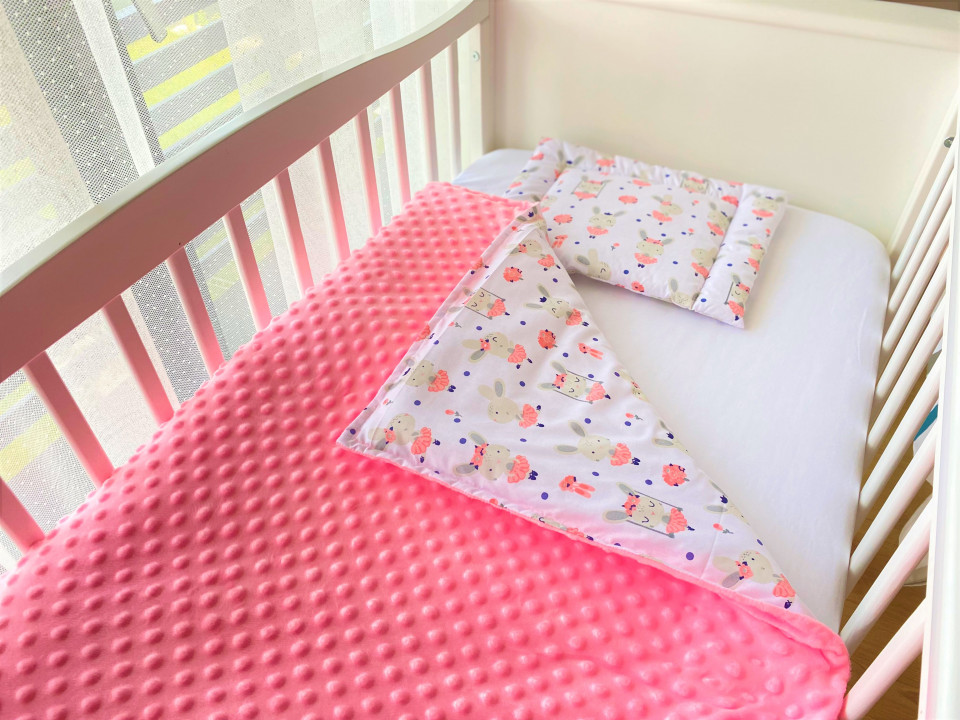 Lenjerie de pat pentru copii - Pink Bubbles Ballerina Bunny - Maradalia Kids
