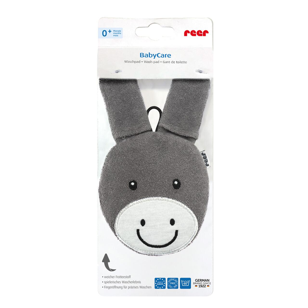 Manusa de baie pentru bebelusi, material textil, forma magarus, fara BPA, 0+ luni, Reer BabyCare Wash Pad 81091, [2],bestfam.ro