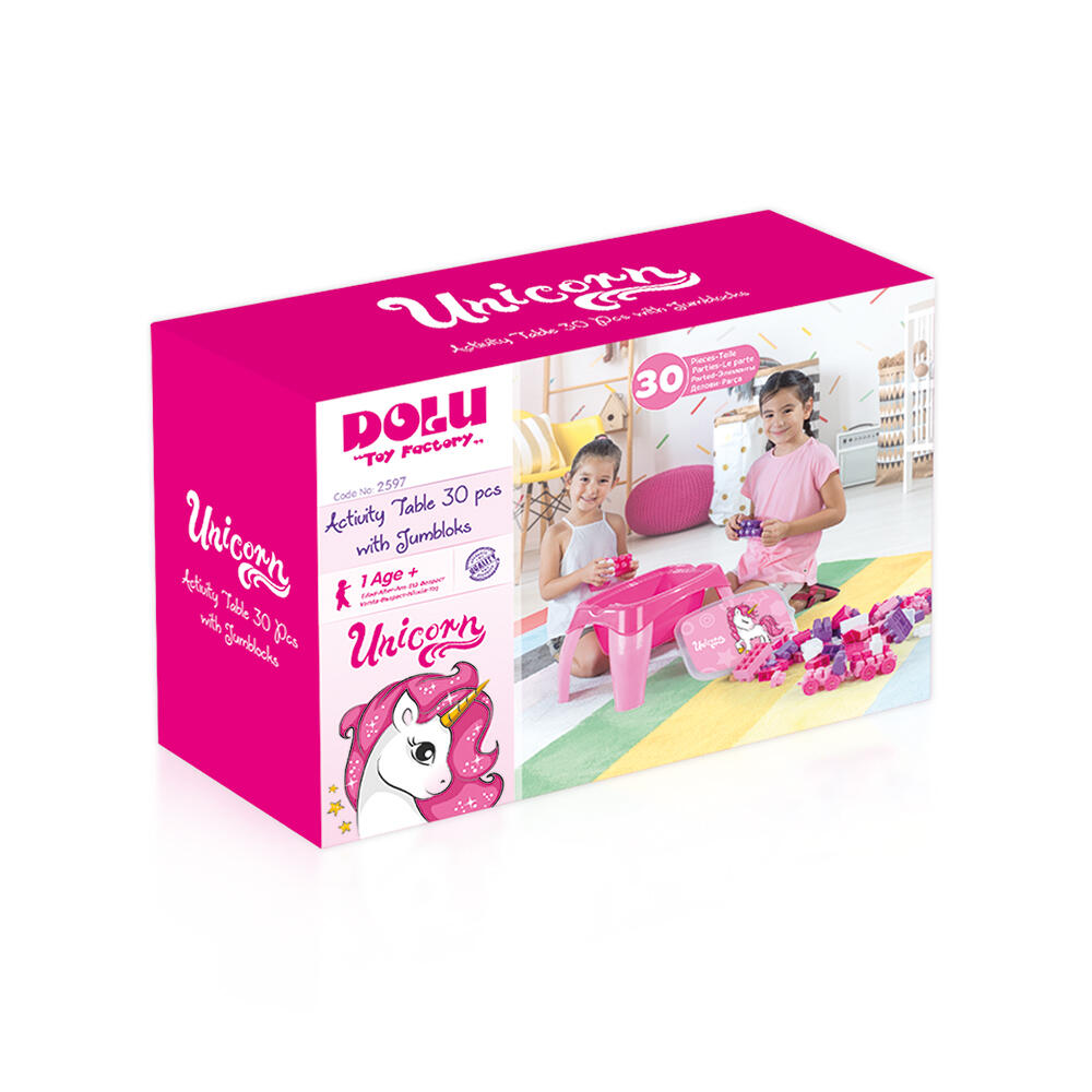 Masuta de activitati cu 30 cuburi de construit - Unicorn, [3],bestfam.ro