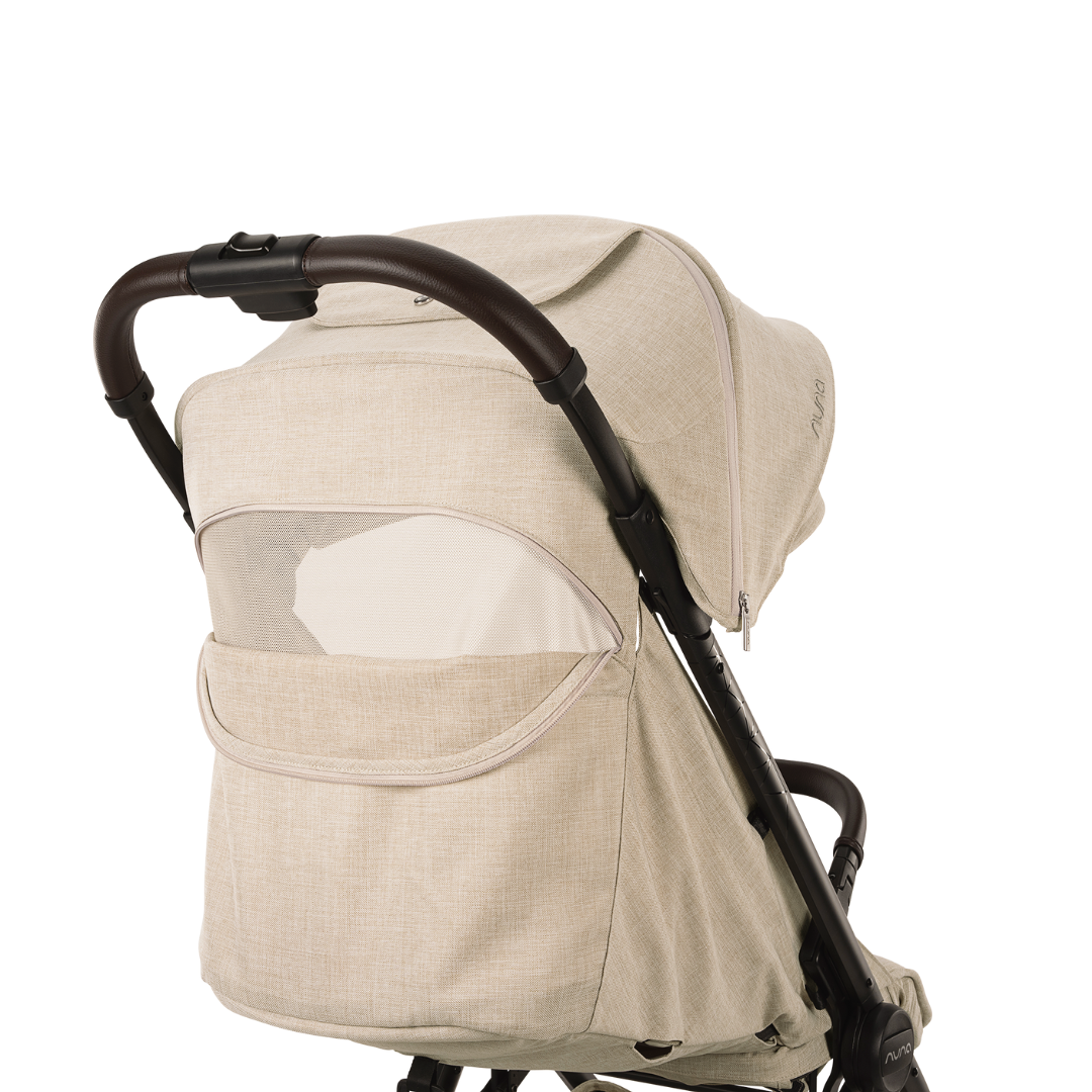 Nuna x BMW - Carucior ultracompact cu pliere automata TRVL lx, bej Mica, [8],bestfam.ro