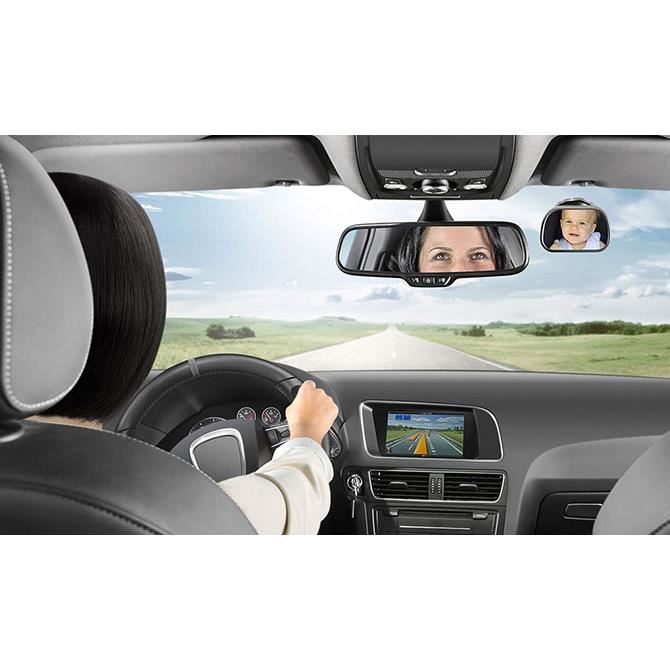 Oglinda de siguranta auto cu LED pentru monitorizare bebelusi, prindere pe tetiera, Reer BabyView 86101, [2],bestfam.ro