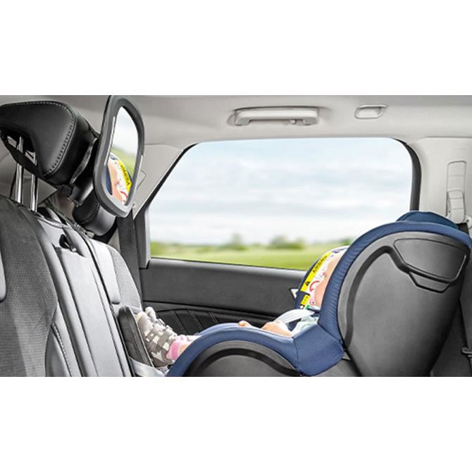 Oglinda de siguranta auto cu LED pentru monitorizare bebelusi, prindere pe tetiera, Reer BabyView 86101, [7],bestfam.ro