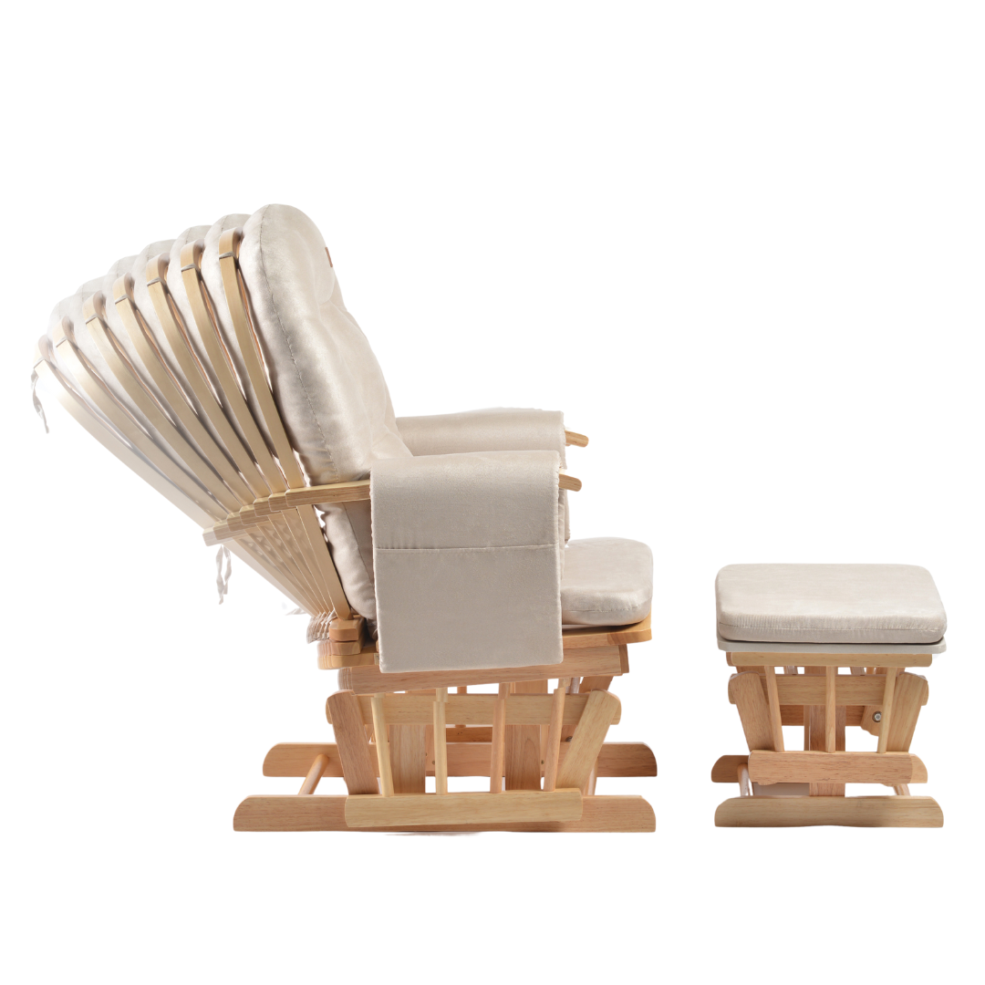 ONINO - Fotoliu reglabil pentru alaptare, cu suport de picioare inclus, CALM.me, Natural Beige, [3],bestfam.ro