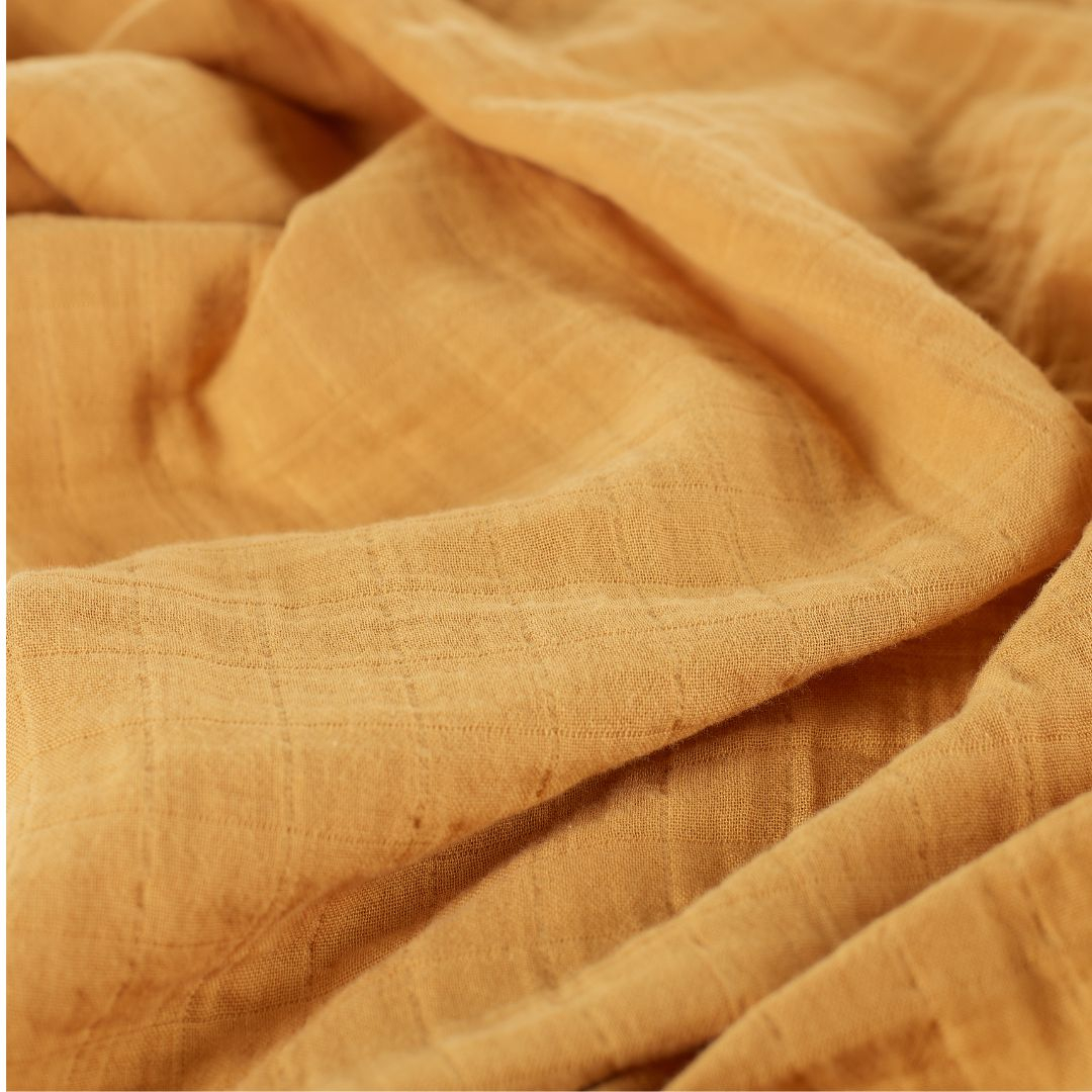 ONINO - Muselina multifunctionala din bumbac 100% organic, HUG.me, Honey Gold, x1 bucata, 120 x 120 cm, certificata GOTS, [4],bestfam.ro