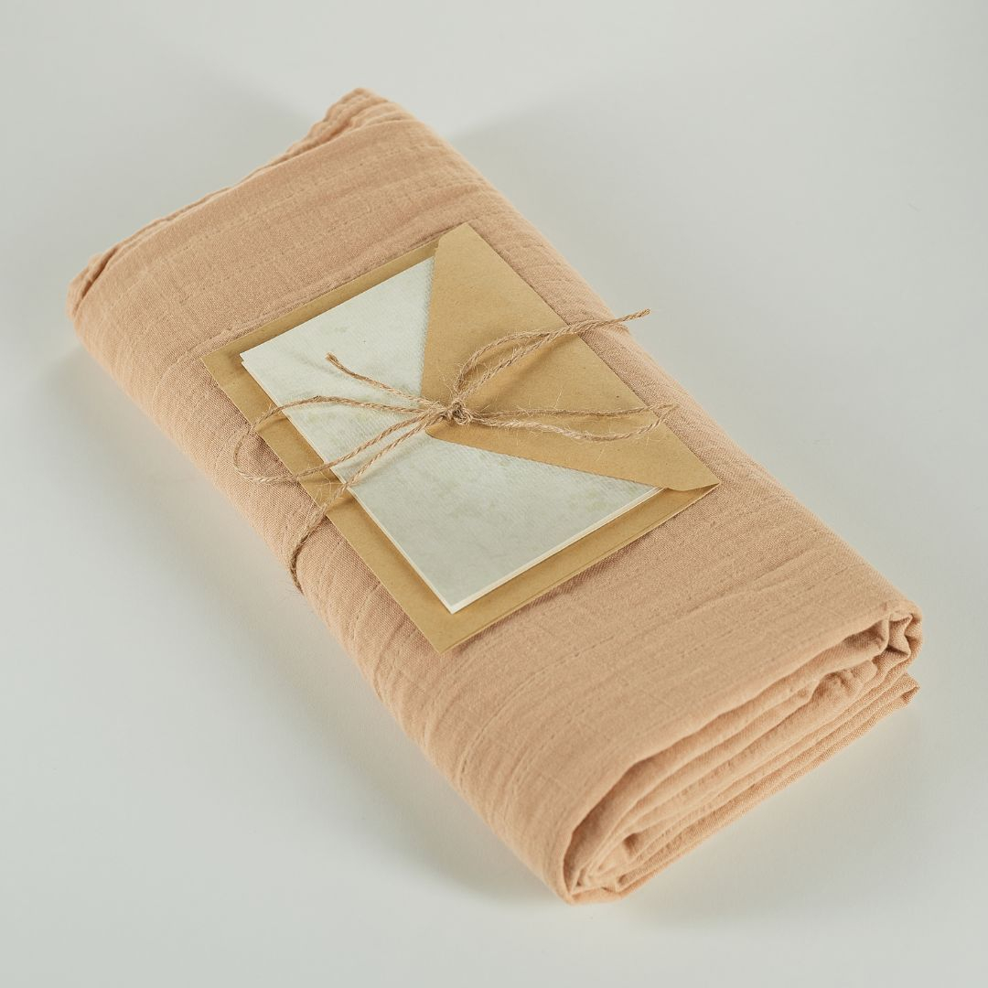 ONINO - Muselina multifunctionala din bumbac 100% organic, HUG.me, Oatmeal Beige, x1 bucata, 120 x 120 cm, certificata GOTS, [2],bestfam.ro