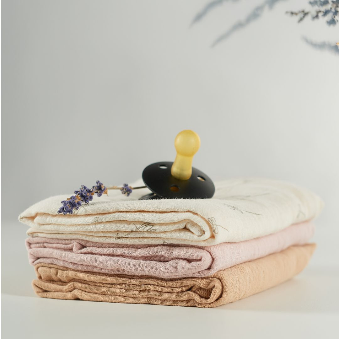 ONINO - Muselina multifunctionala din bumbac 100% organic, HUG.me, Pure Bloom, x3 bucati, 60 x 60 cm, certificata GOTS, [4],bestfam.ro