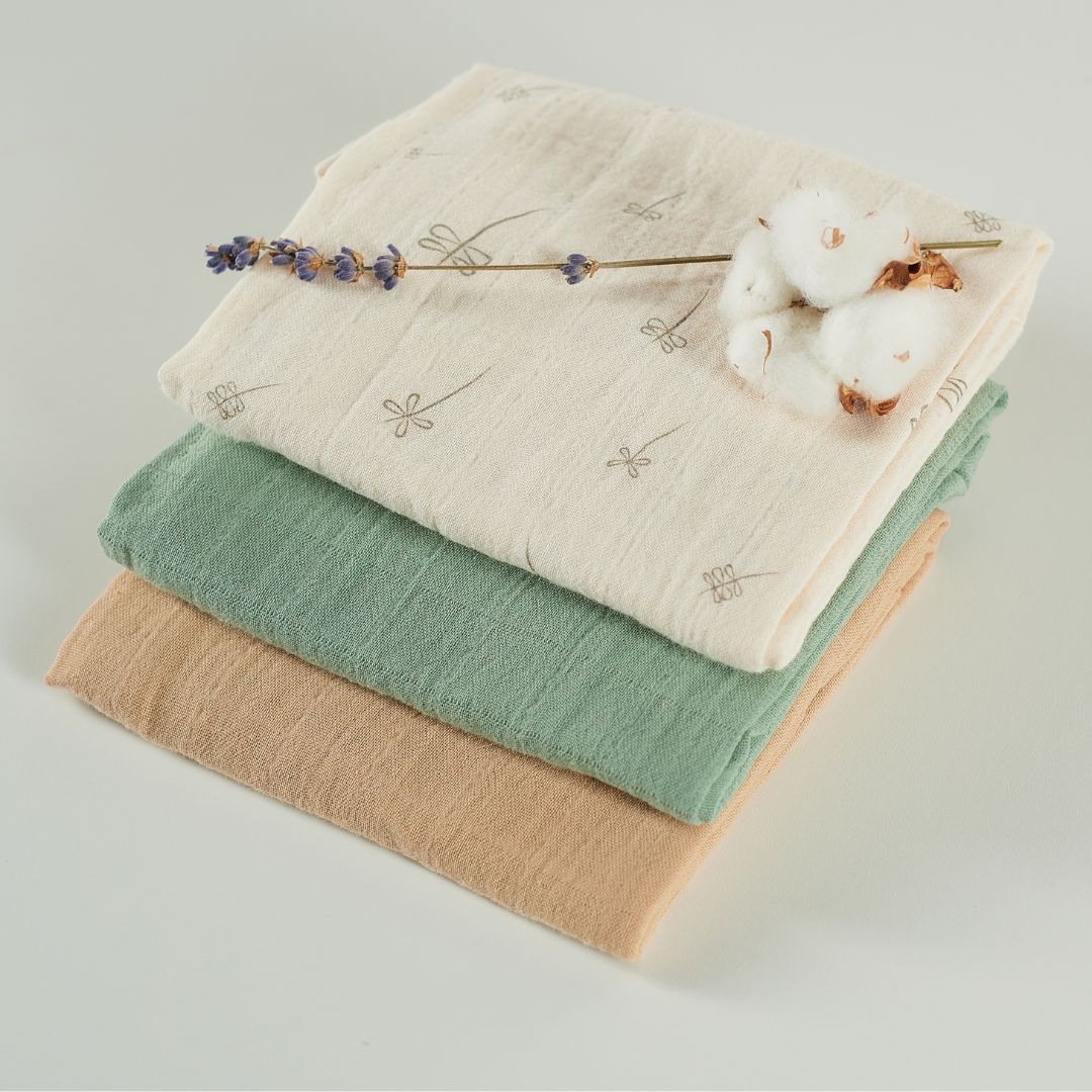 ONINO - Muselina multifunctionala din bumbac 100% organic, HUG.me, Pure Nature, x3 bucati, 60 x 60 cm, certificata GOTS, [4],bestfam.ro