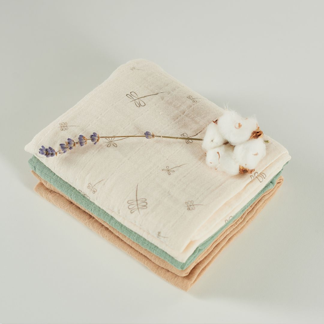 ONINO - Muselina multifunctionala din bumbac 100% organic, HUG.me, Pure Nature, x3 bucati, 60 x 60 cm, certificata GOTS, [6],bestfam.ro