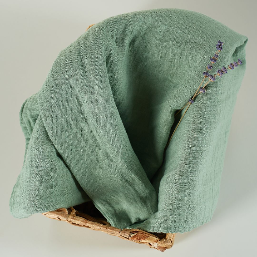 ONINO - Muselina multifunctionala din bumbac 100% organic, HUG.me, Serene Green, x1 bucata, 120 x 120 cm, certificata GOTS, [6],bestfam.ro