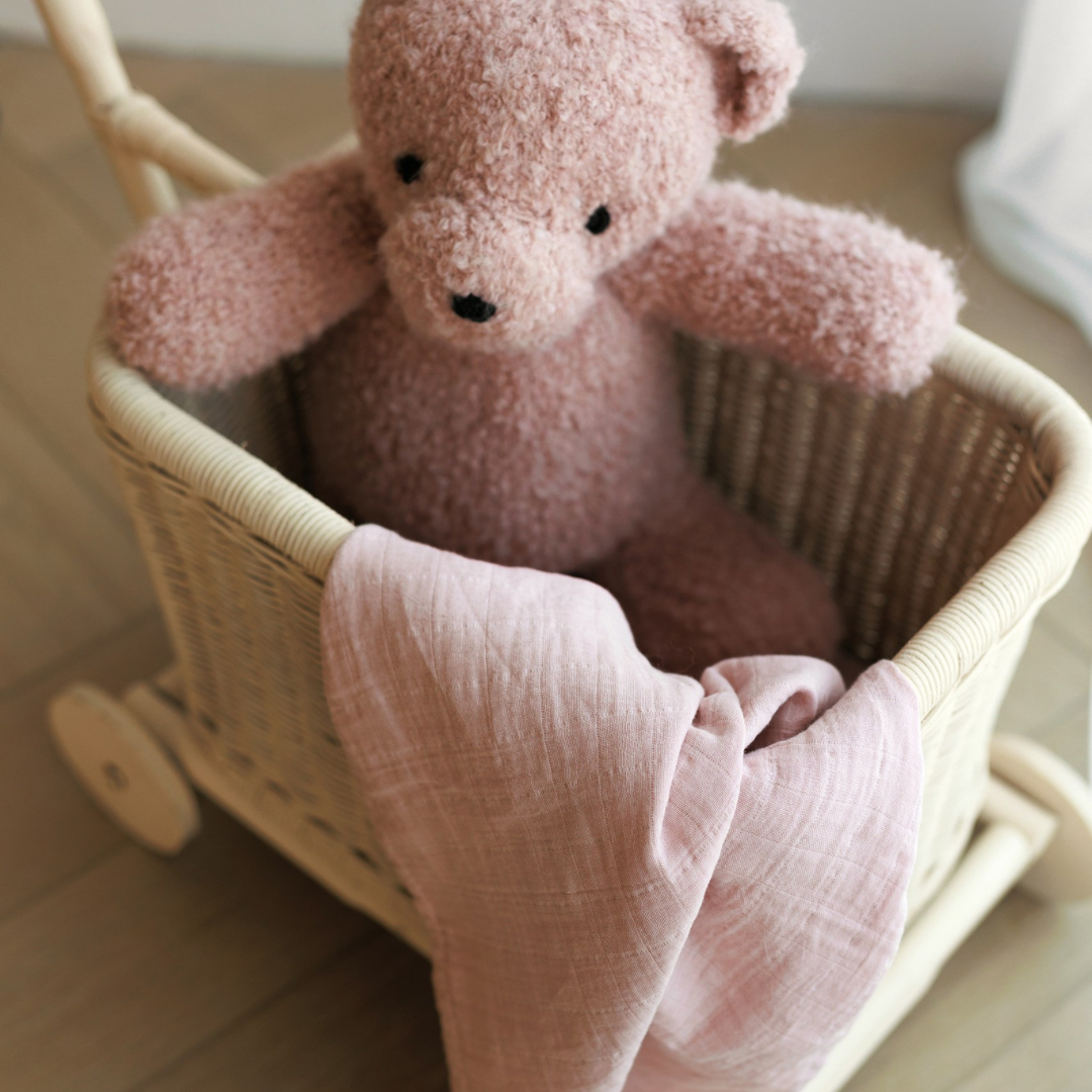 ONINO - Muselina multifunctionala din bumbac 100% organic, HUG.me, Warm Peach, x1 bucata, 120 x 120 cm, certificata GOTS, [9],bestfam.ro