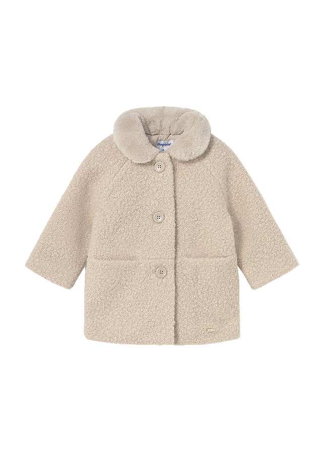 Palton buclat cu guler blanita - Bej - Mayoral  , [2],bestfam.ro