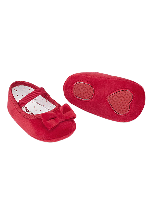Pantofi catifea + Bentita - Rosu - Mayoral  , [4],bestfam.ro
