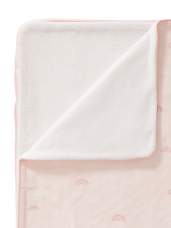 Păturică căptușită din bumbac organic, cu model Rainbow rose, [2],bestfam.ro