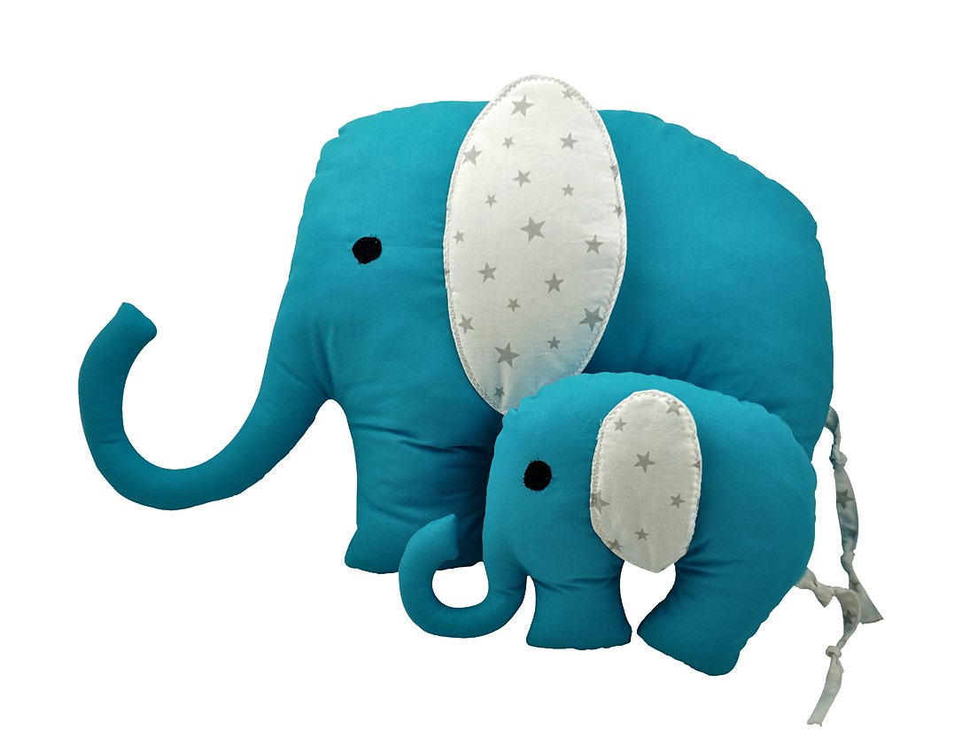 Pernuta elefant albastru cu pui