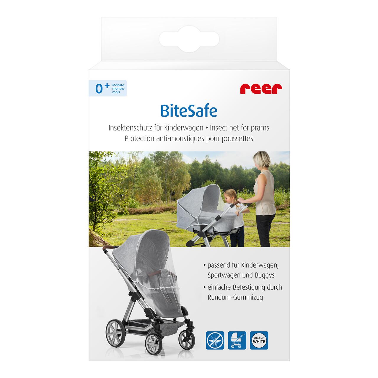 Plasa de insecte pentru carucior bebelusi, protectie tantari, 0+ luni, alba, Reer BiteSafe white 87030, [2],bestfam.ro