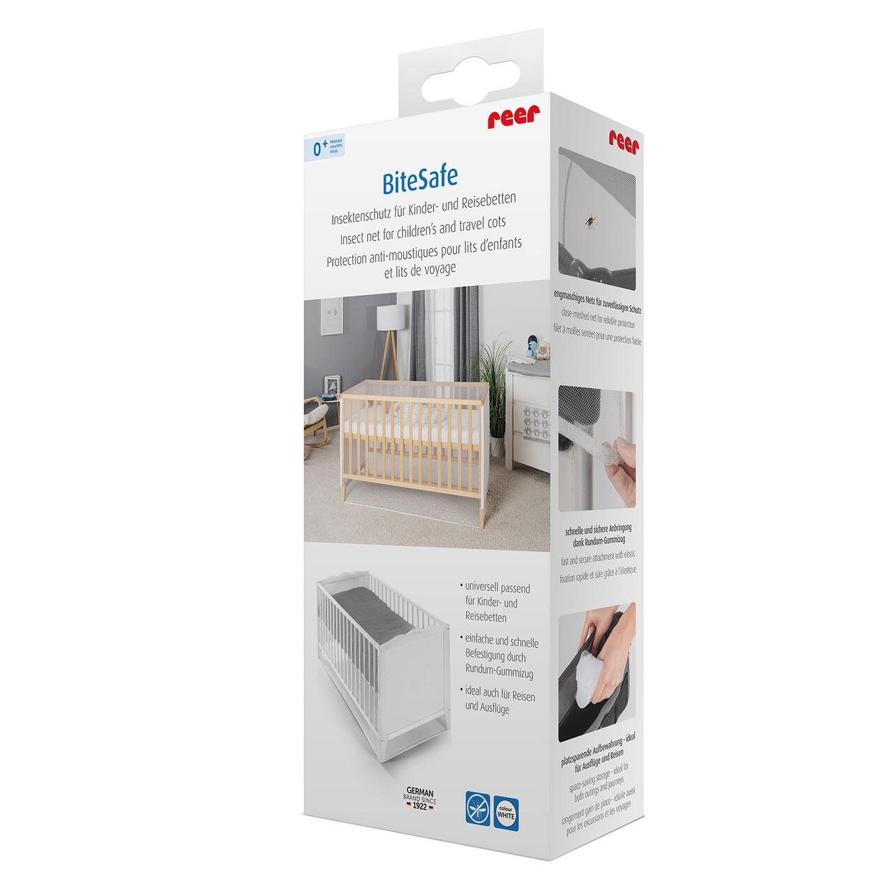 Plasa de insecte pentru patut copii si patut de calatorie, protectie tantari, 0+ luni, alba, Reer BiteSafe 87040, [3],bestfam.ro
