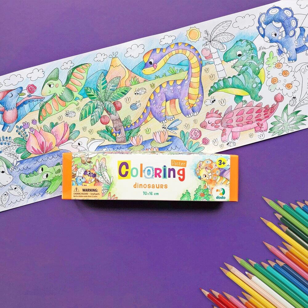 Poster de colorat - Dinozauri, [5],bestfam.ro