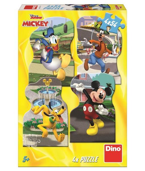 Puzzle 4 in 1 - Plimbare prin oras cu Mickey si prietenii (54 piese)