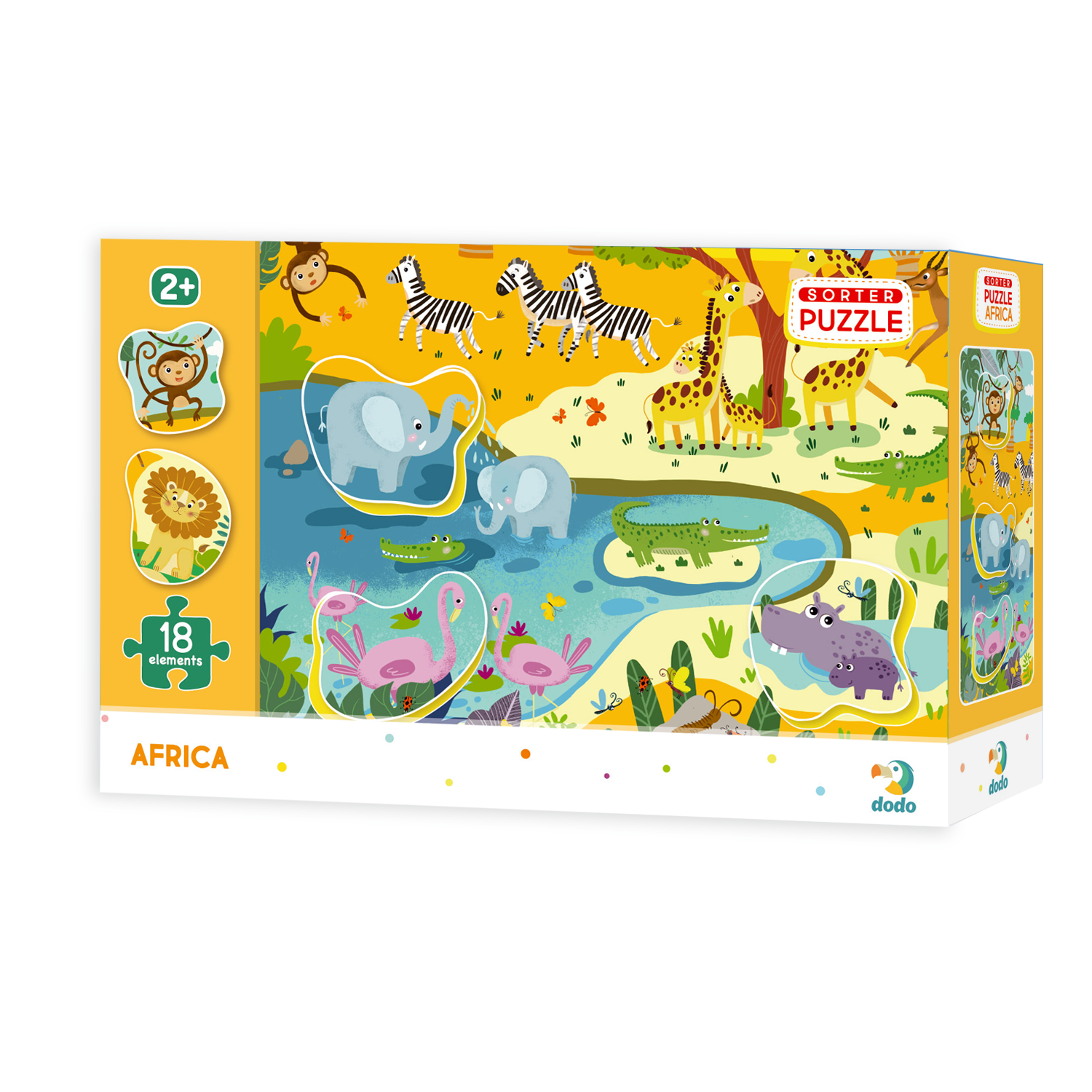 Puzzle - Animale din Africa (18 piese)