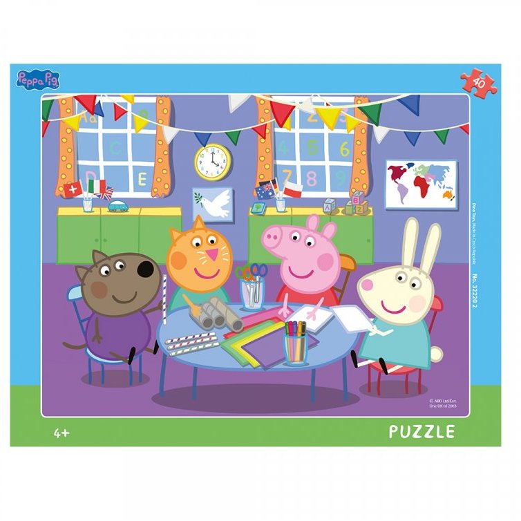 Puzzle cu rama - Purcelusa Peppa (40 piese) - Dino Toys