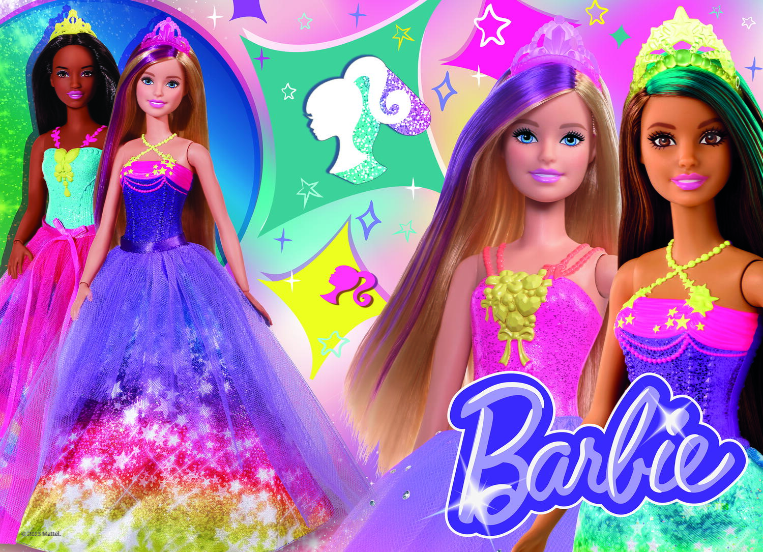 Puzzle de colorat maxi - Barbie (4 x 48 de piese), [3],bestfam.ro