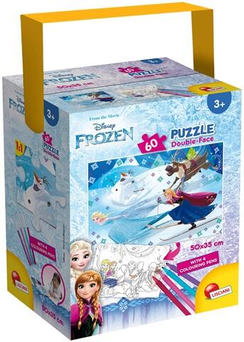 Puzzle in cutie cu 4 carioci - Frozen (60 piese)