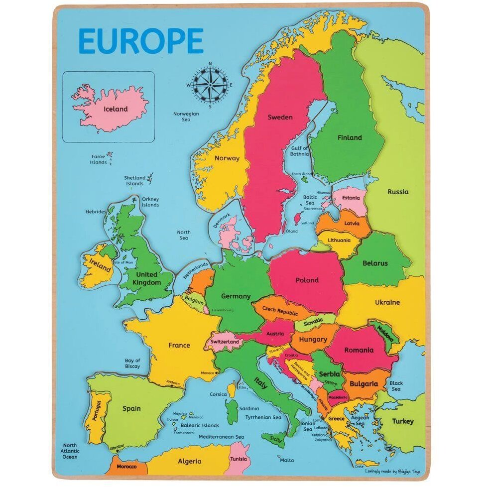 Puzzle incastrat - Harta Europa - BigJigs