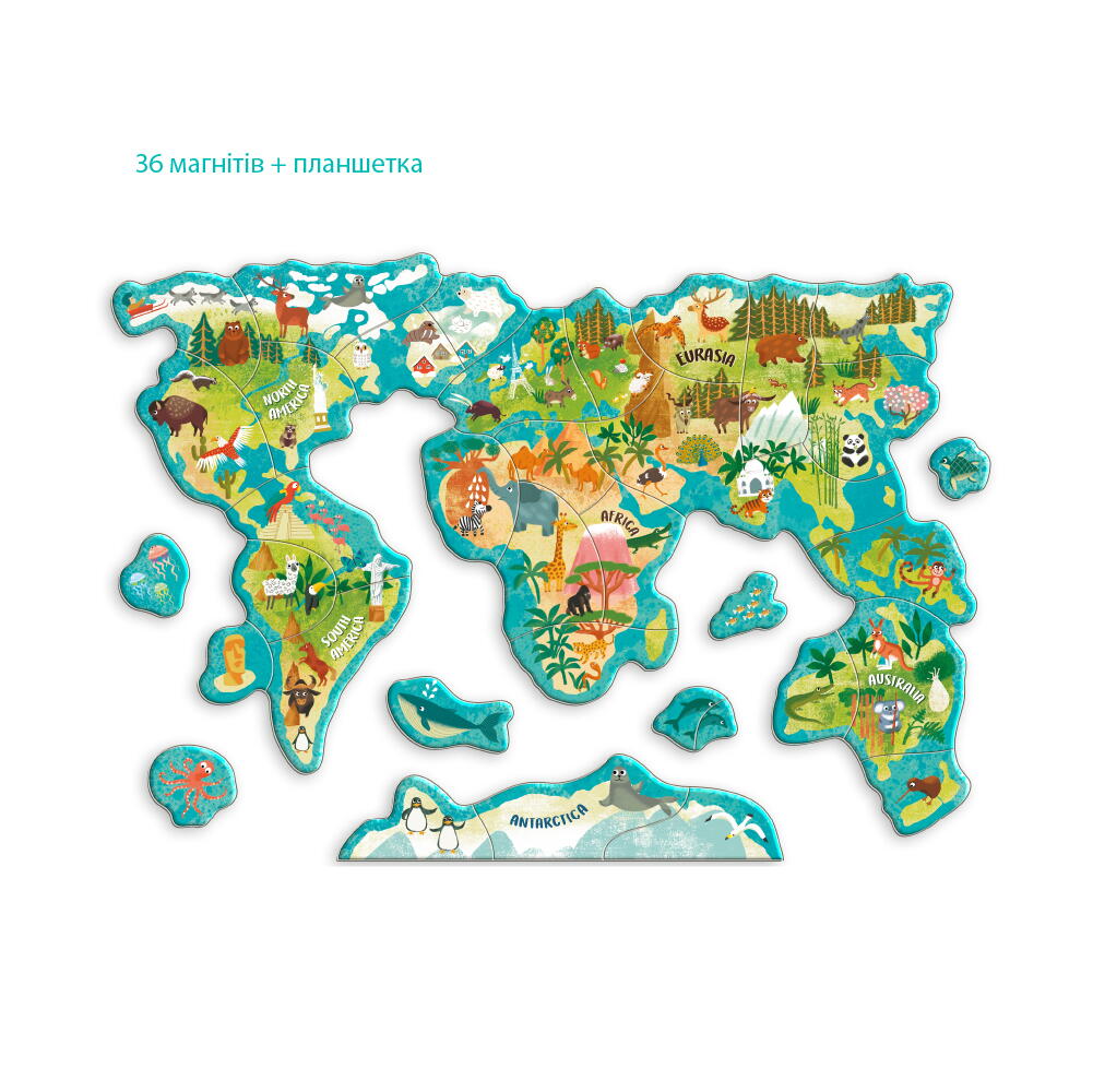 Puzzle magnetic - Lumea animalelor (36 piese), [4],bestfam.ro