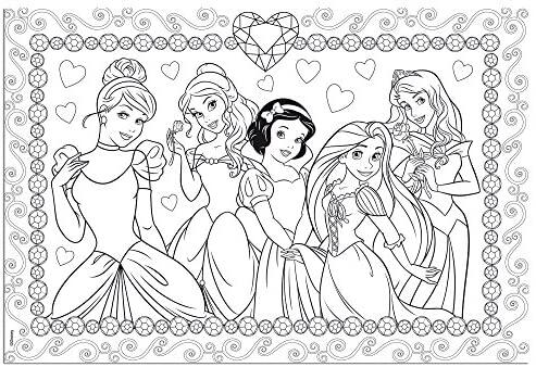 Puzzle de colorat - In lumea Printeselor  (108 piese), [2],bestfam.ro