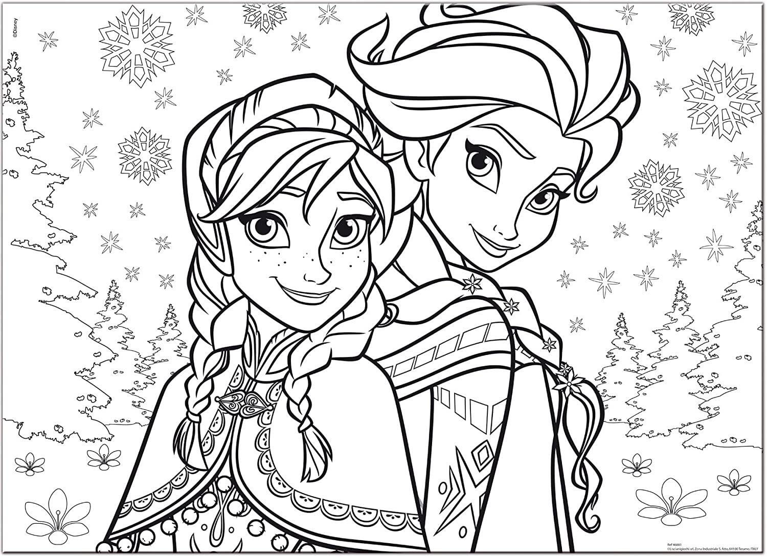Puzzle de colorat maxi - Anna si Elsa (60 piese), [3],bestfam.ro