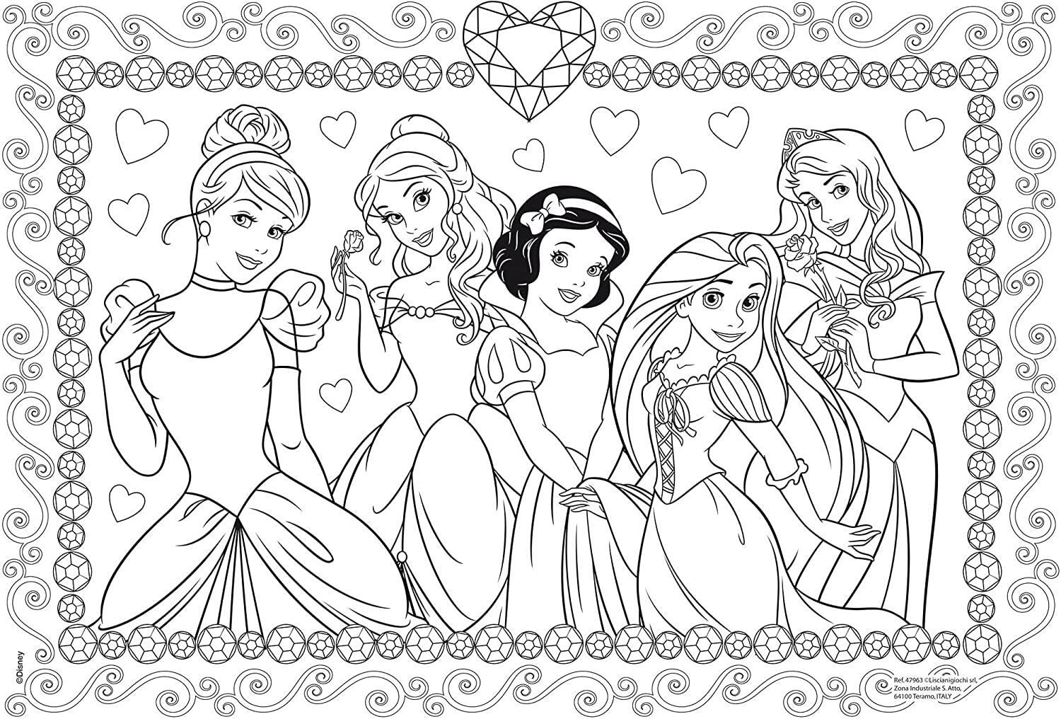 Puzzle de colorat maxi - Printese minunate (35 piese), [3],bestfam.ro