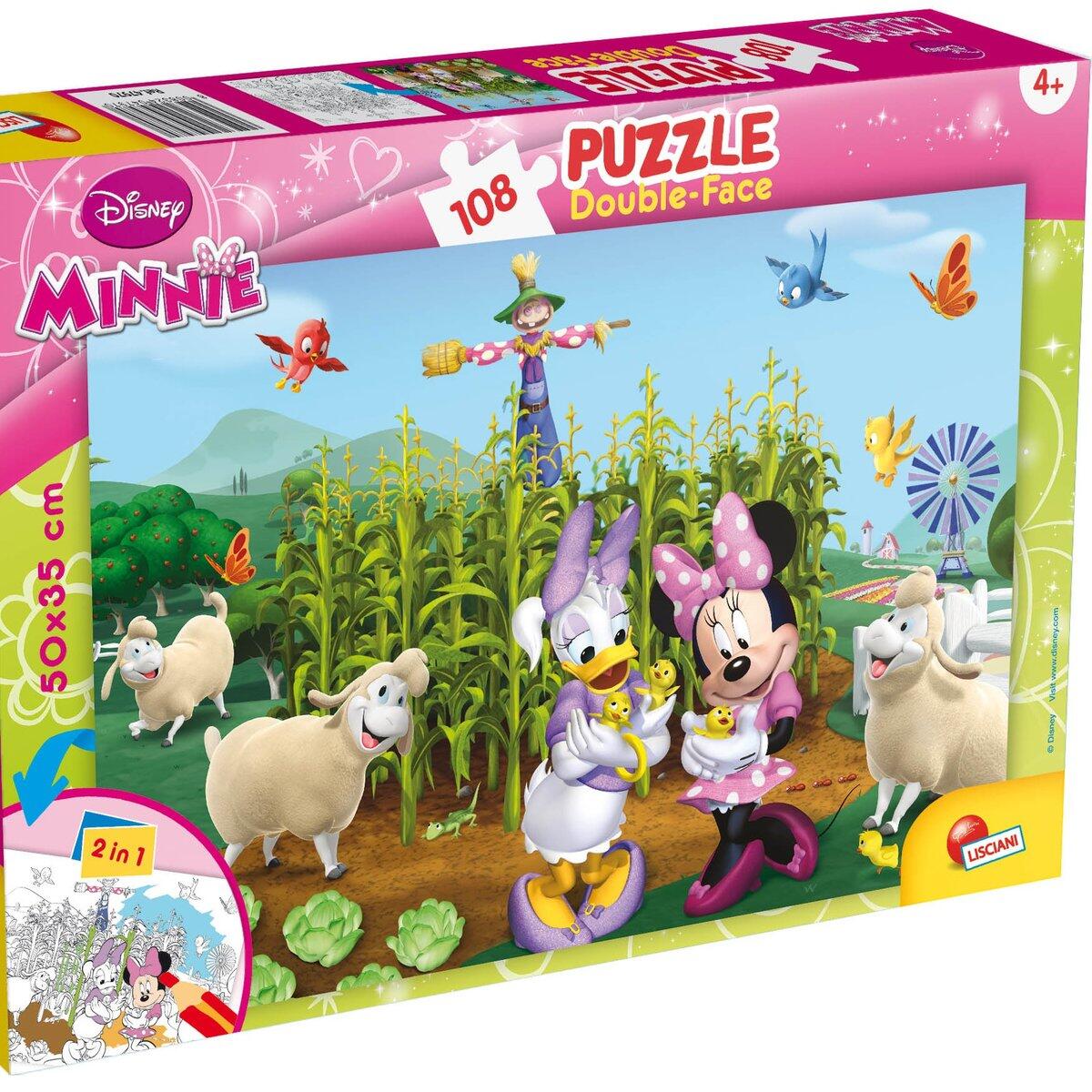 Puzzle de colorat - Minnie si Daisy in gradina (108 piese)