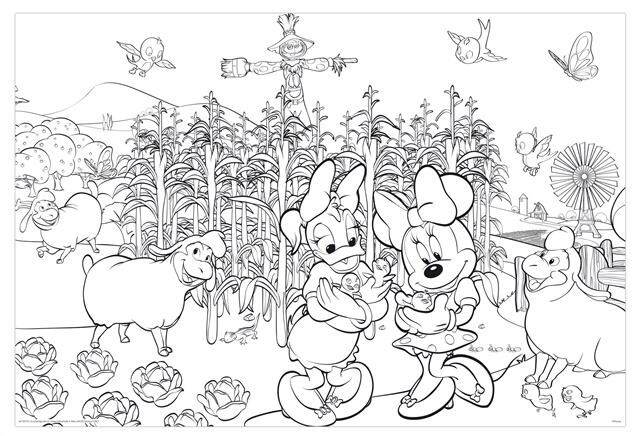 Puzzle de colorat - Minnie si Daisy in gradina (108 piese), [3],bestfam.ro